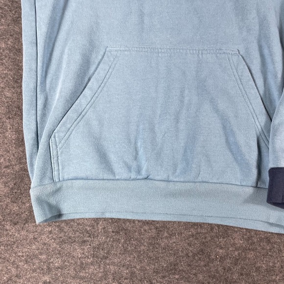 Adidas Hoodie Womens Small Blue Striped Pullover Sweatshirt Embroidered Comfort - Picture 8 of 13